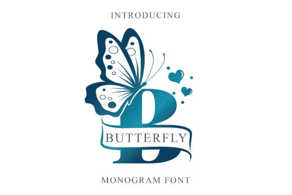 Butterfly Monogra: Crafting Elegance with a Decorative Typeface