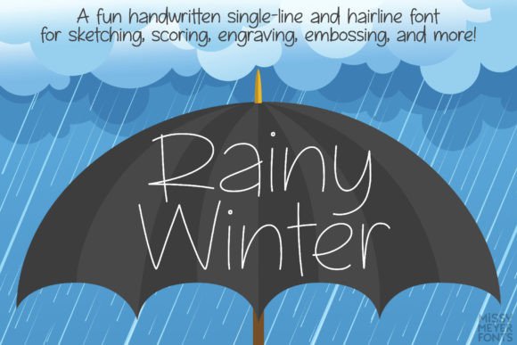 Discover Rainy Winter: The Handwritten Single-Line Font