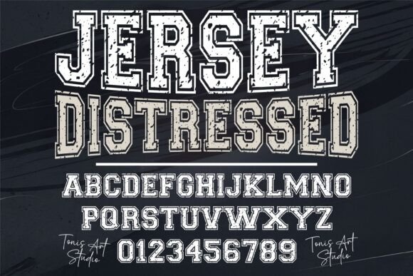 Jersey Distressed: The Bold Typeface for Winning Designs