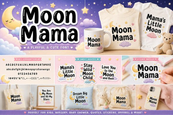 Moon Mama: A Playful Typeface for Whimsical Branding